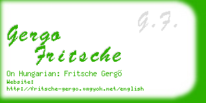 gergo fritsche business card
